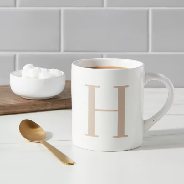 16oz Stoneware Monogram Mug H - Threshold™ | Target