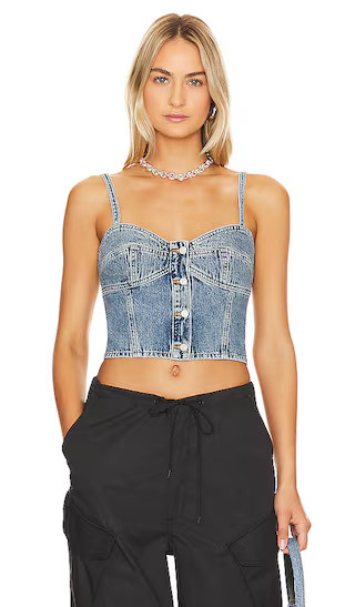Lola Denim Bustier in Temor | Revolve Clothing (Global)