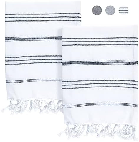 Blutao River Farmhouse Boho Hand Towels for Bathroom & Kitchen with Tassels - Decorative Bath & Kitc | Amazon (US)