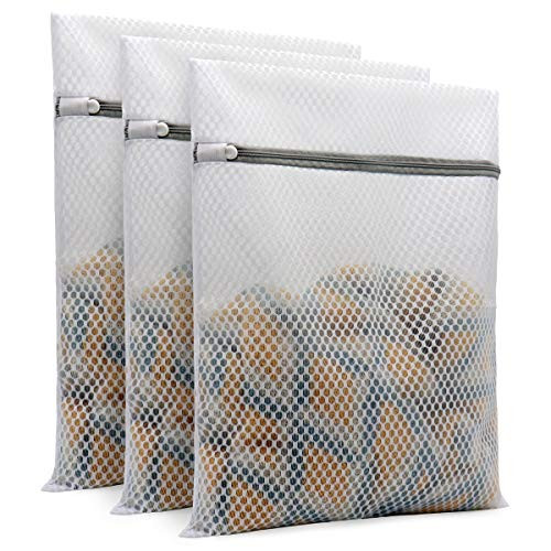 Muchfun 3Pcs Durable Honeycomb Mesh Laundry Bags for Delicates 12 x 16 Inches (3 Medium) | Amazon (US)