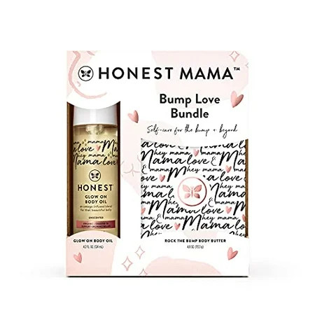 The Honest Company Honest Mama Body + Belly Bump Love Bundle | Moisturizing Plant-Based Oil + Stretch Mark Butter Cream | Walmart (US)