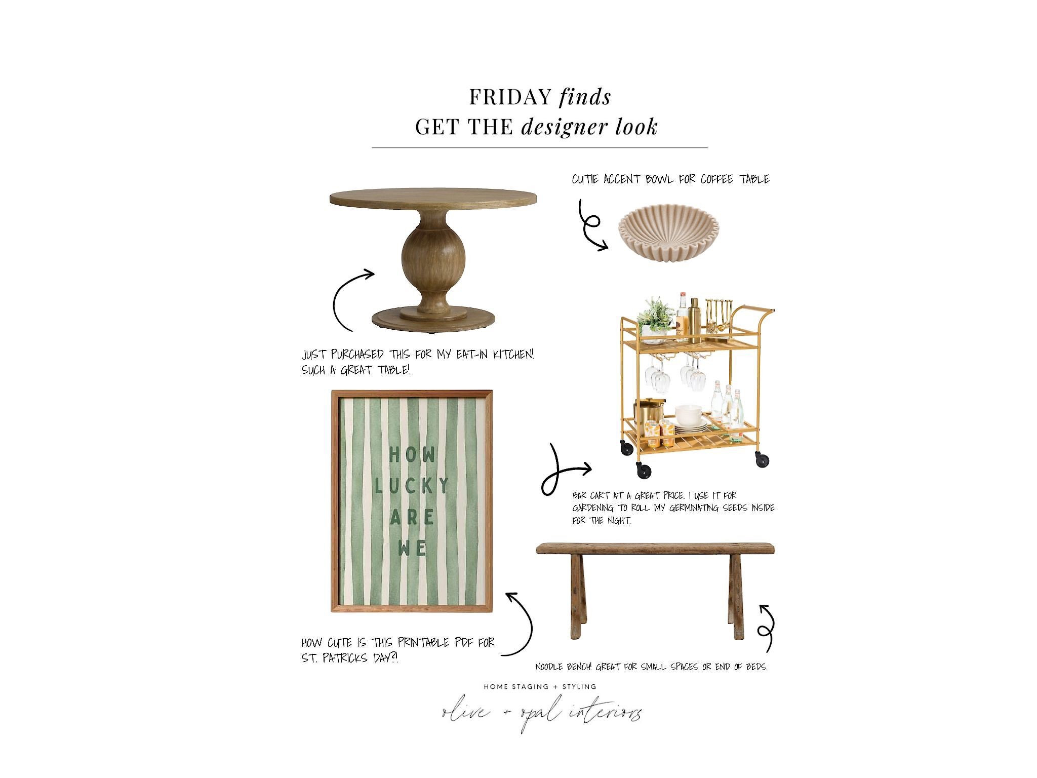 Friday-Friyay! Here’s some of Meg’s faves as we head into this St. Patricks Day weekend!  Peep that cutie little art print!!  
#oliveandopalinteriors #stldesigner #stpatricksdaydecor #feelinglucky #homedecor #314day

#LTKHome #LTKFamily #LTKSeasonal