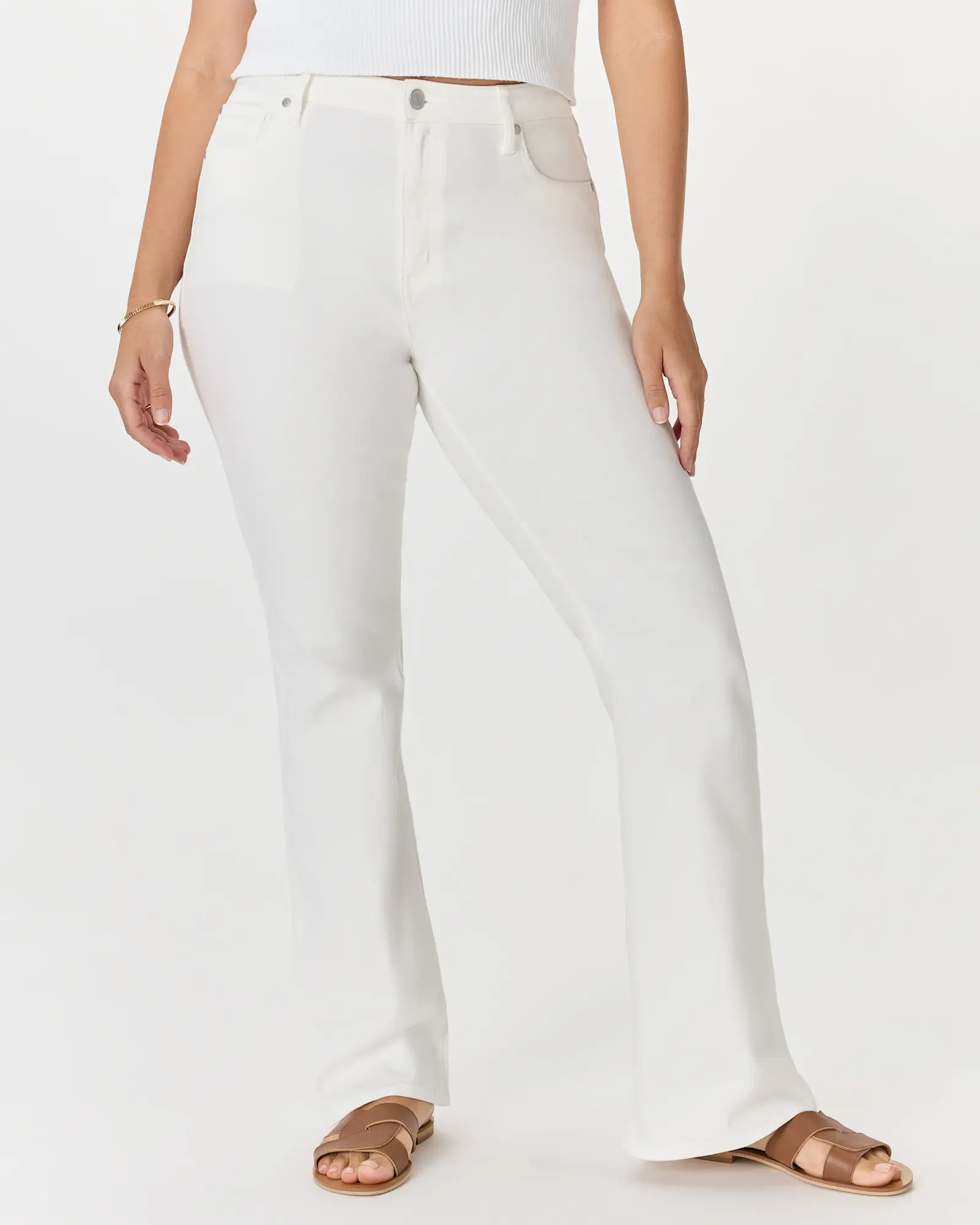 Luna Stretch Flare Jeans in Cloud White | Quince
