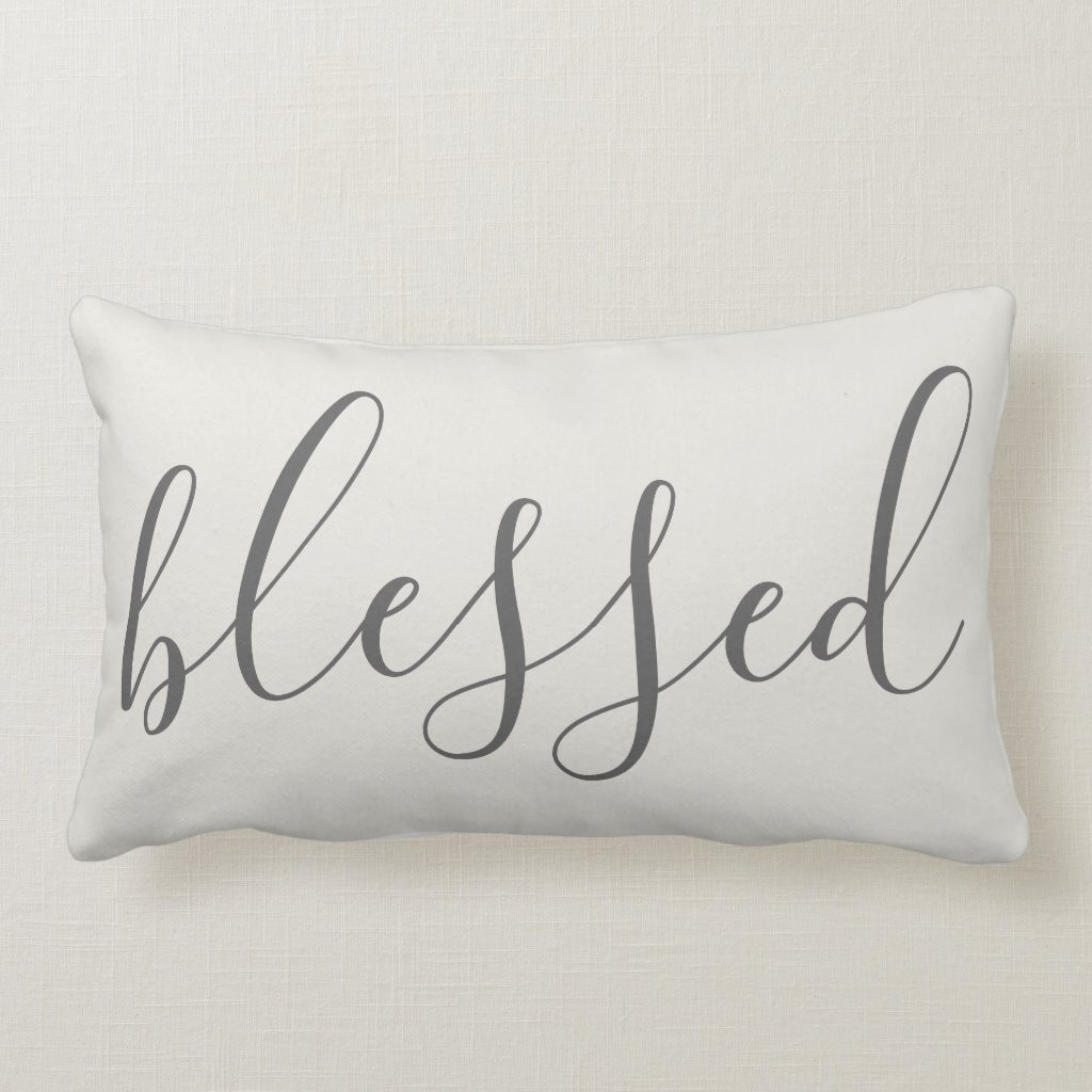 Blessed Editable Colors Farmhouse Fall Decor Lumbar Pillow | Zazzle