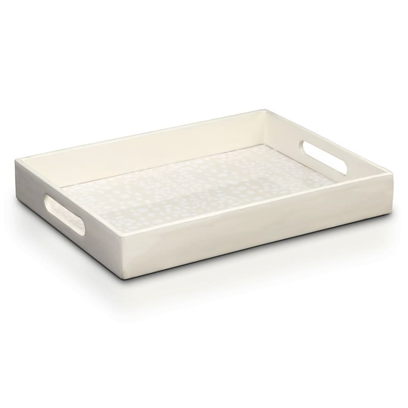 Beige Fawn Lacquer Tray, 15x11 | At Home