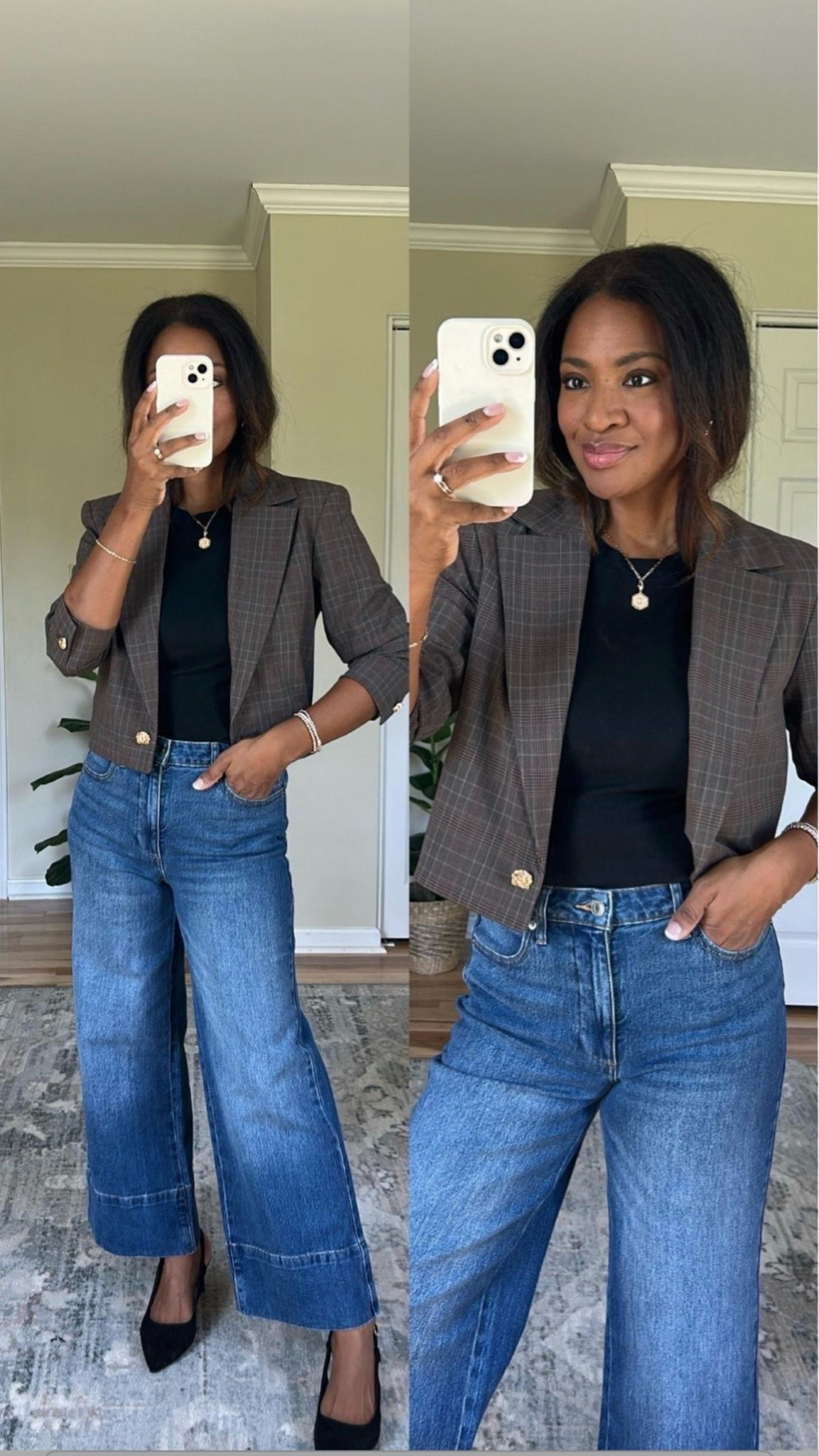 A cropped blazer if you want variety in your work blazers! Wearing a small. Comes with matching pants

#LTKgrwm #LTKootd #LTKOver40