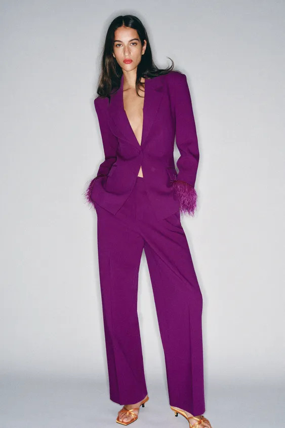 FEATHER CUFF SHOULDER PAD BLAZER | Zara US