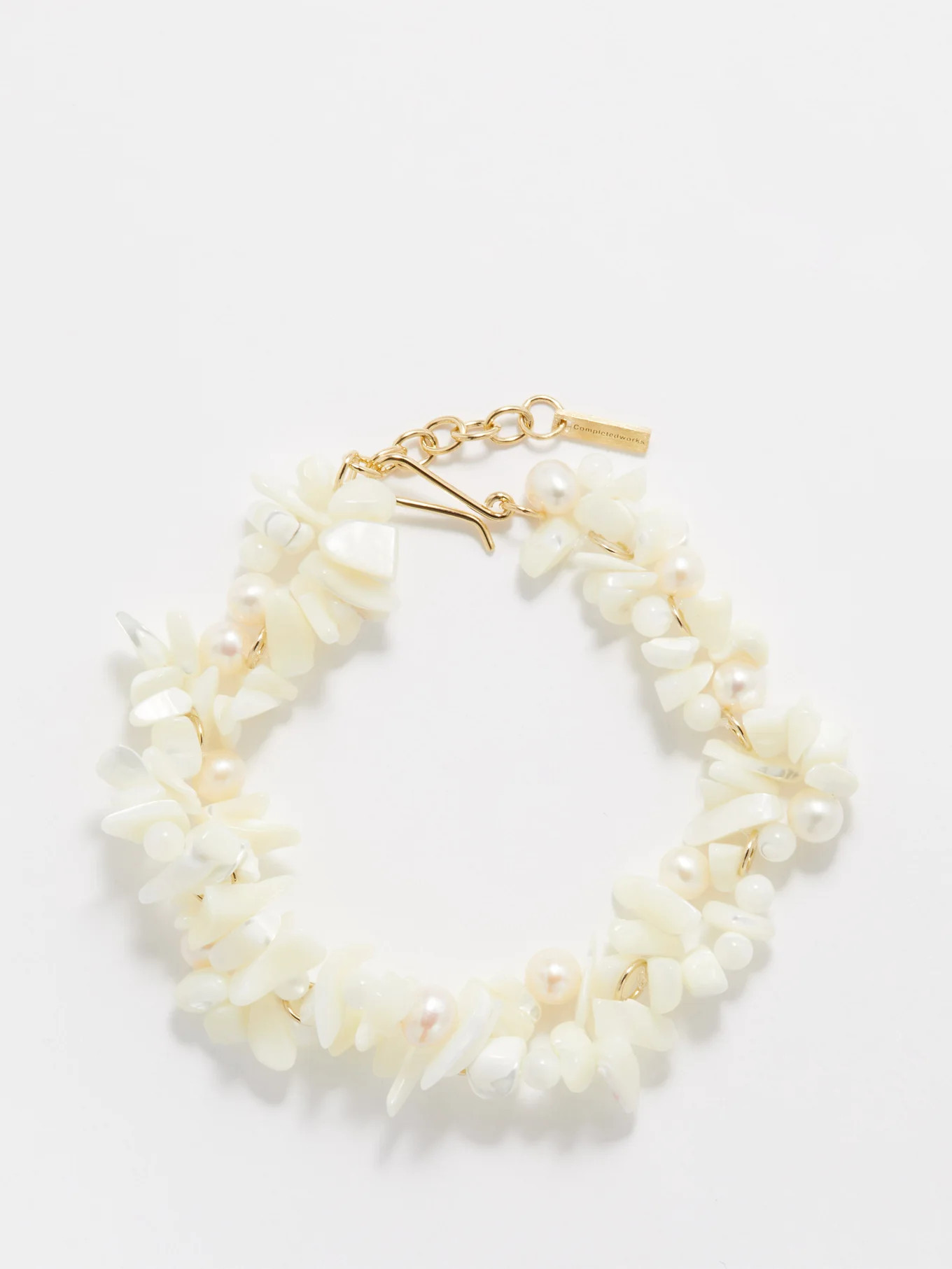 Pearl & recycled 14kt gold-vermeil bracelet | Completedworks | Matches (UK)