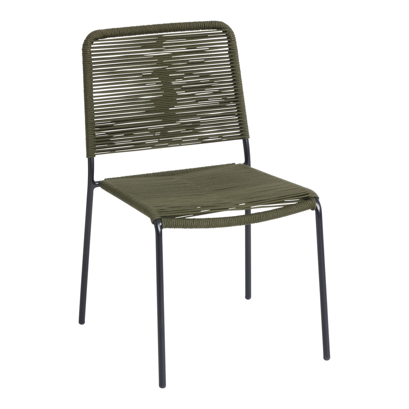 Lanah Nautical Rope and Metal Outdoor Stacking Chair Set of 4 | World Market