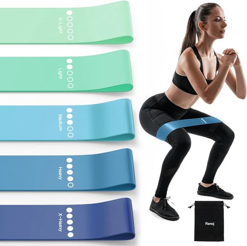 Resistance Bands for Working Out, Elastic Exercise Workout Bands for Women and Men, 5 Set of Stretch Bands for Booty Legs, Pilates Flexbands | Amazon (US)
