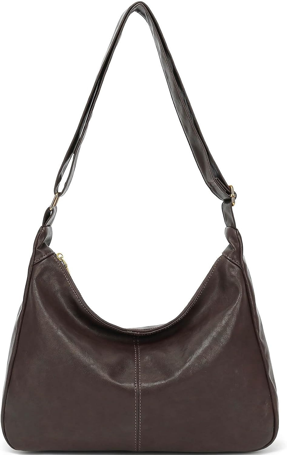 Hobo Bags for Women, Vegan Leather Shoulder Handbag, Ultra Soft Slouchy Tote Bag | Amazon (US)