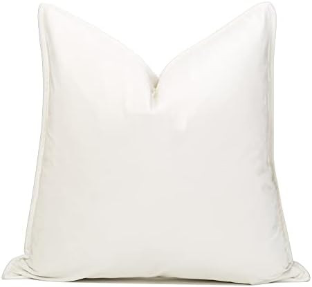 THE-TINOART Luxury Cream White Velvet Throw Pillow Covers 22x22 Inch, Thick Plush Velevt Decorati... | Amazon (US)