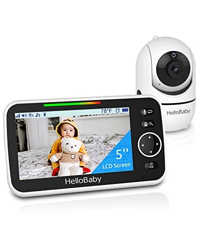 HelloBaby Monitor, 5''Display, Pan-Tilt-Zoom Video Baby Monitor with Camera and Audio, Night Visi... | Amazon (US)