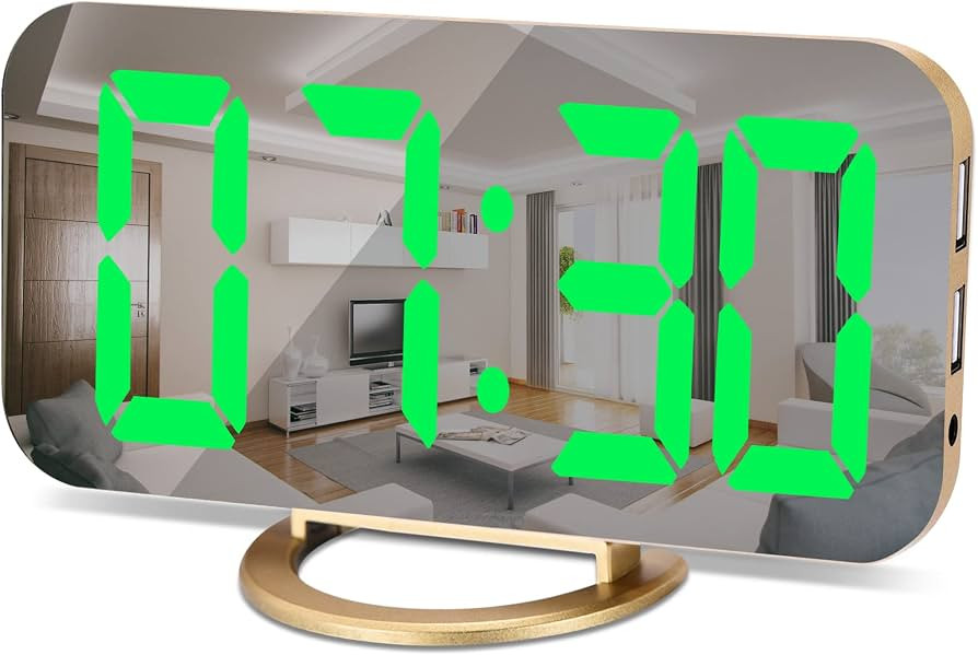 SZELAM LED Alarm Clock for Bedroom,6.5" Digital Clocks Large Display,with 2 USB Ports,Auto Diming... | Amazon (US)