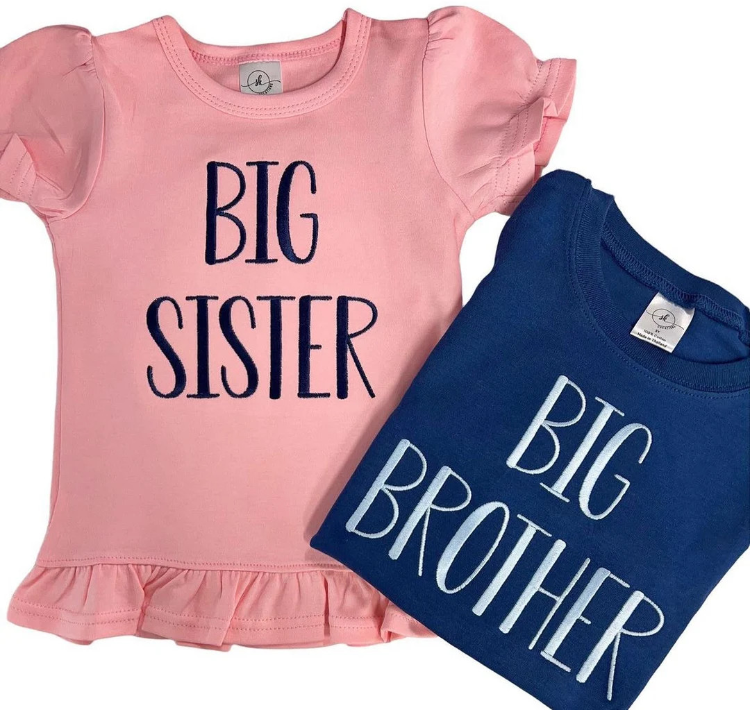 Big Sister Shirt, Big Brother, Little Sister Outfit, Little Brother, Sister Set, Sibling Shirts, ... | Etsy (Global)