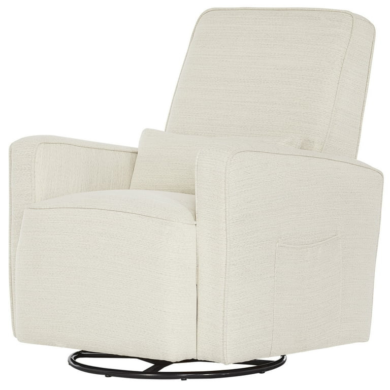 Evolur Holland Upholstered Swivel Glider with Free Lumbar Pillow, Polyester Thunder | Walmart (US)