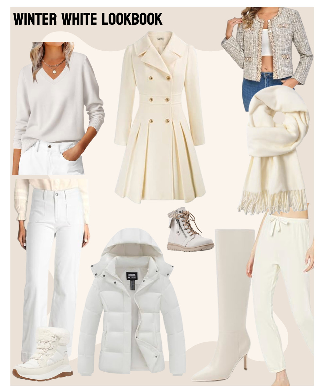 Winter White, Timeless Elegance. Classic, chic, and effortlessly sophisticated — because a look this pristine never goes out of style. Clean lines, crisp whites, and a touch of playful winter charm make this the ultimate ode to refined simplicity and seasonal beauty. 

#LTKHoliday #LTKStyleTip #LTKFindsUnder50