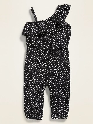 Ruffled Cheetah-Print One-Shoulder Jumpsuit for Baby | Old Navy US