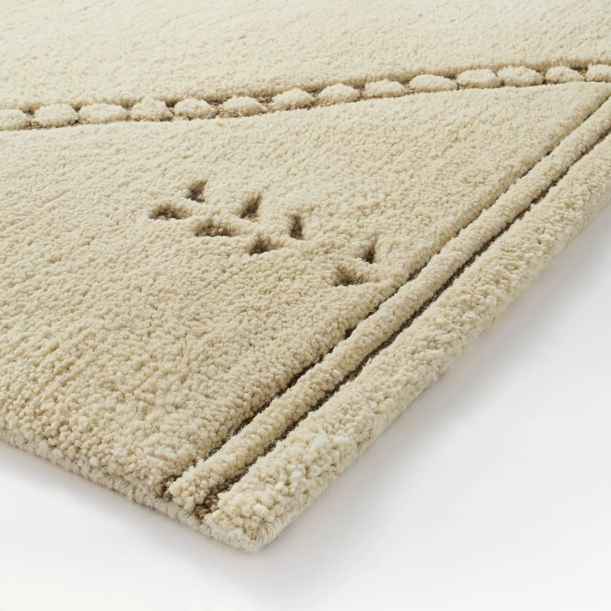 Cedar Hills Plush Geo Print Rug Cream - Threshold™ designed with Studio McGee | Target