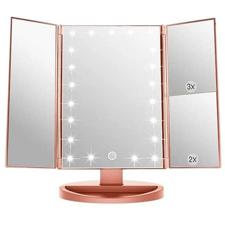 Makeup Vanity Mirror Magnifying with 21 LED Lights, Cosmetic Standing Table Mirror, 3X/2X Magnifi... | Walmart (US)