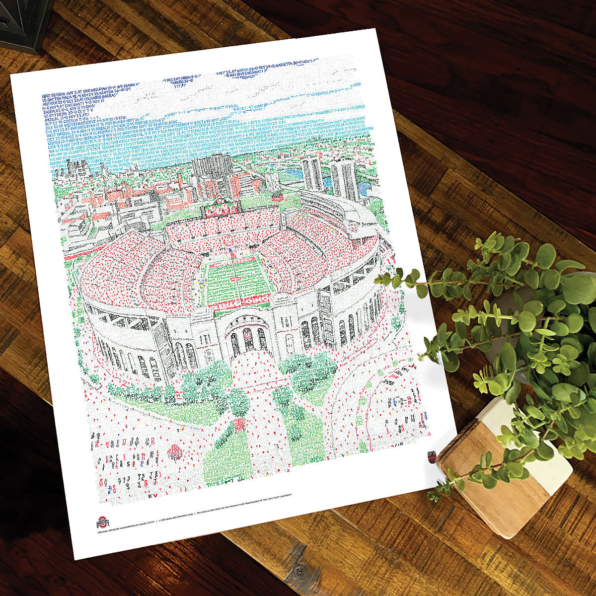 Art of Words College Stadium Prints | UncommonGoods