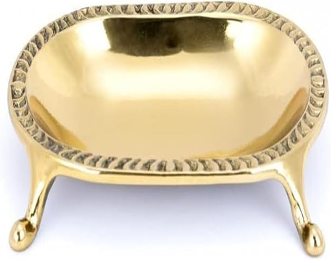 Soap Dish Soap Holder 4.63 in. x 3.25 in. Brass Soap Dish, Shower Bar Soap Holder for Shower with... | Amazon (US)