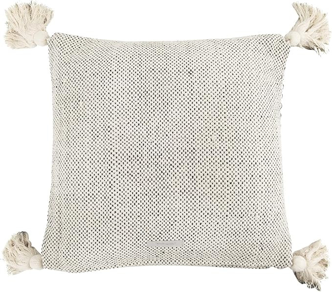 Bloomingville A14208522 Beige Square Cotton Pillow with Corner Tassels | Amazon (US)