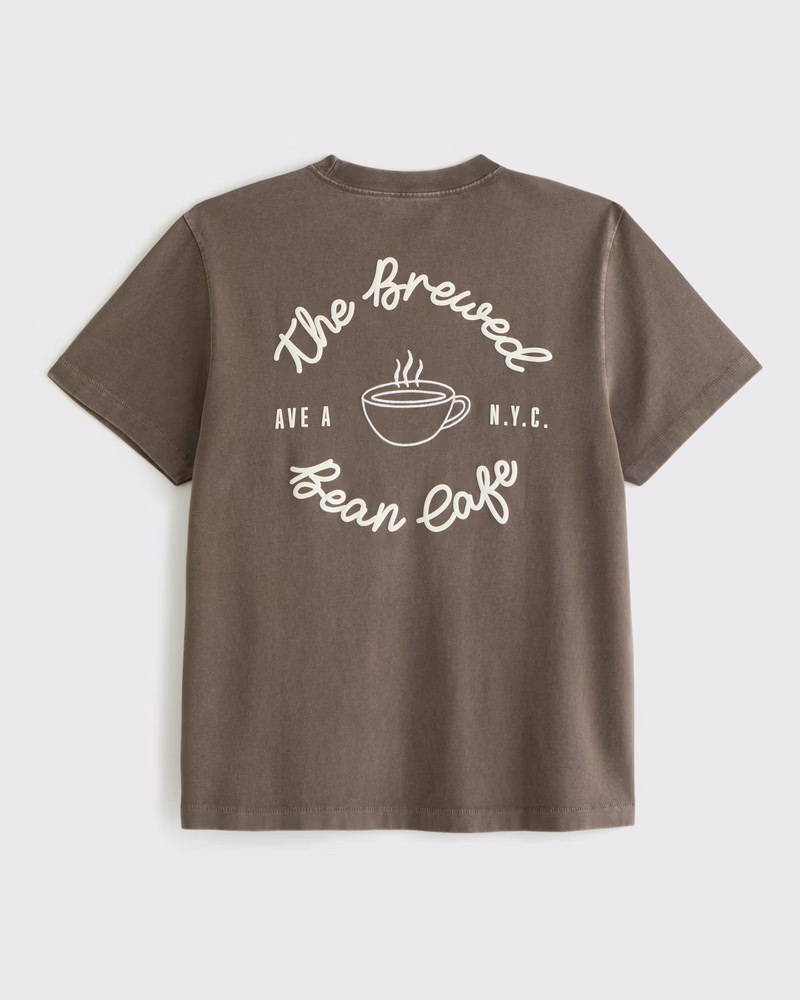 Abercrombie & Fitch Men's Premium Heavyweight Café Graphic Tee in Chocolate Brown - Size XXL | Abercrombie & Fitch (US)