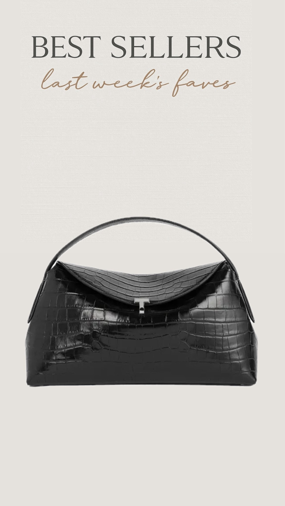  Croc Embossed Leather Top Handle Bag