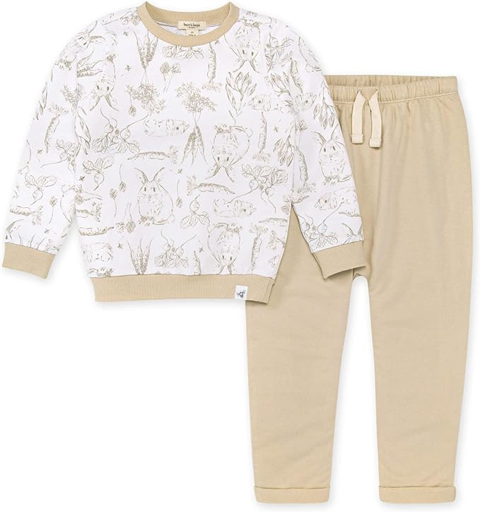 Burt's Bees Baby baby-boys Shirt and Pant Set, Top & Bottom Outfit Bundle, 100% Organic Cotton | Amazon (US)