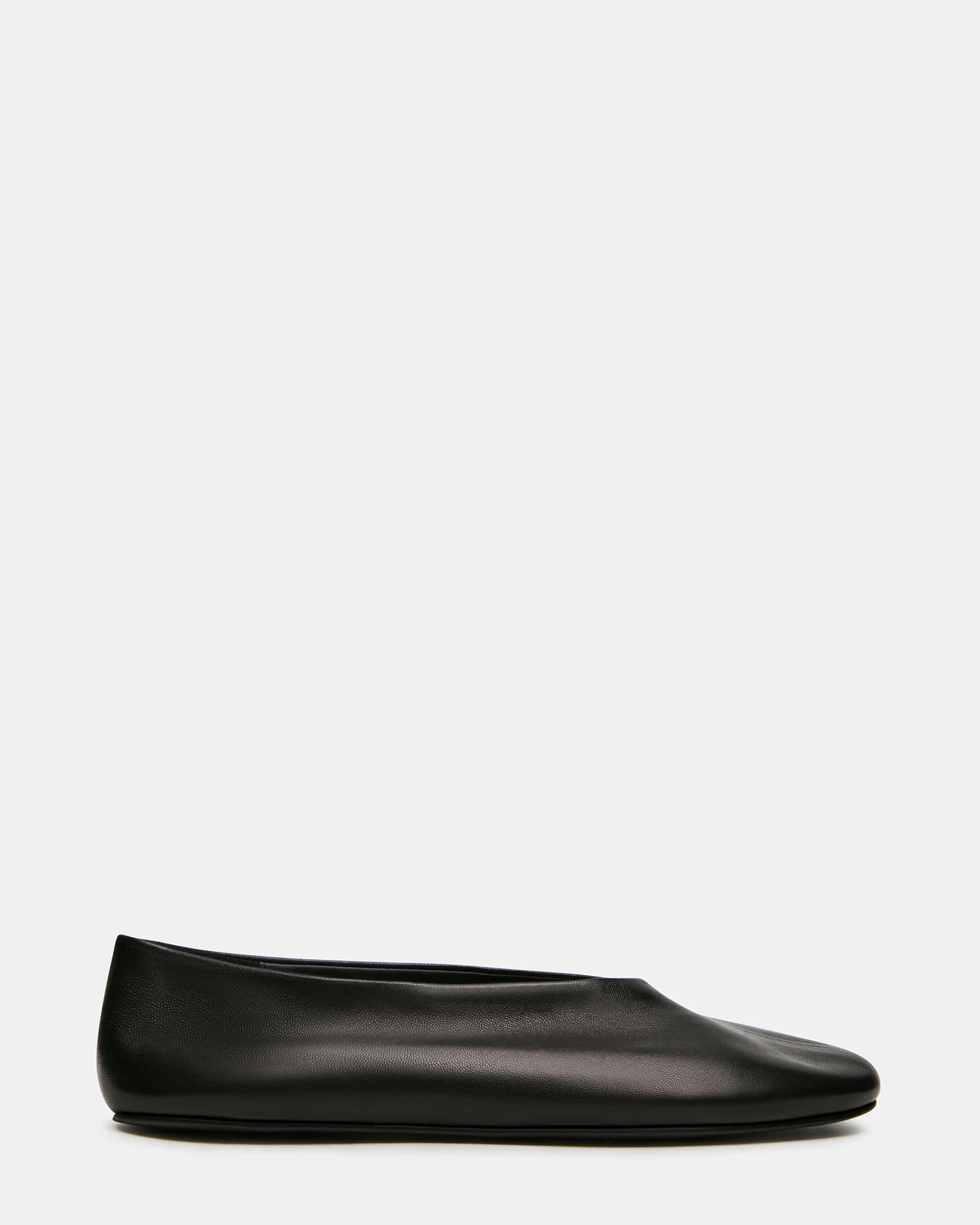 CYNTRA Black Leather Round-Toe Women's Ballet Flat | Steve Madden (US)