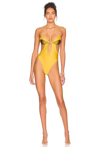 lovewave The Edwina One Piece in Chartreuse & Olive from Revolve.com | Revolve Clothing (Global)