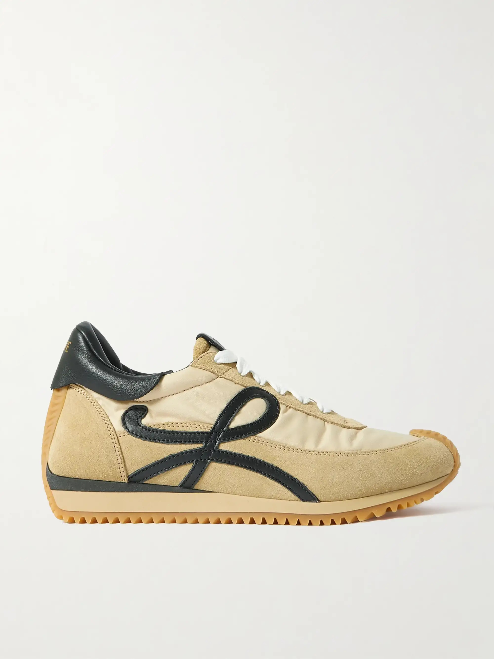 Flow logo-appliquéd shell, leather and suede sneakers | NET-A-PORTER (US)