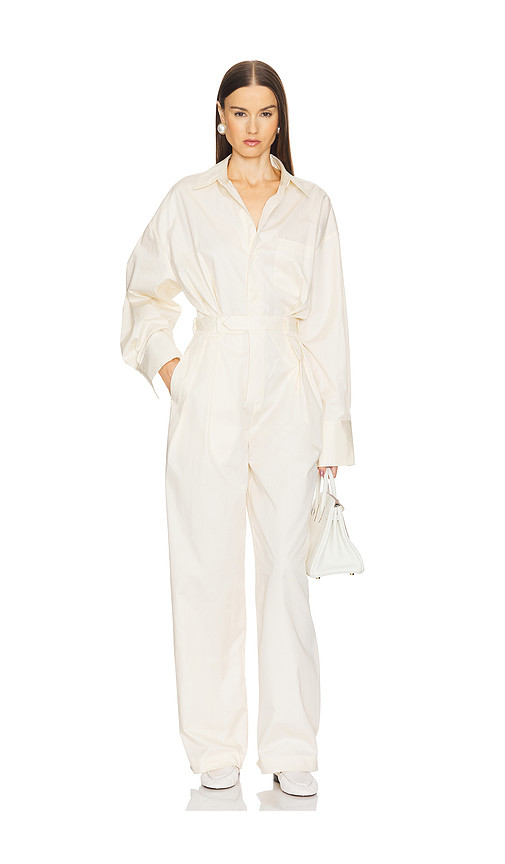 Helsa Paperbag Jumpsuit in Cream. Size S. Also in M. | Revolve Clothing (Global)
