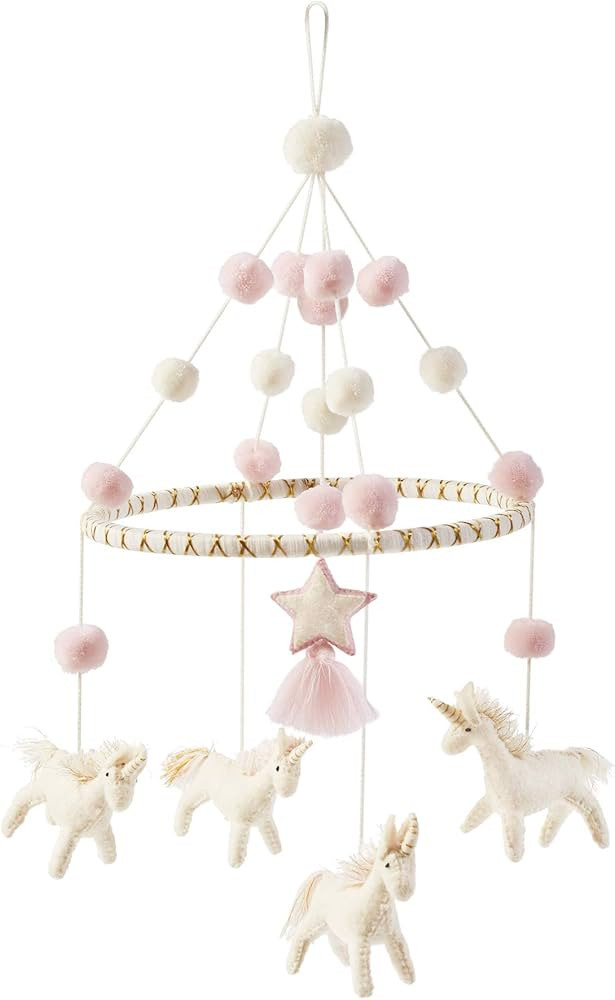 Mud Pie Nursery Baby Crib Mobile, Unicorn, Pink, One Size | Amazon (US)