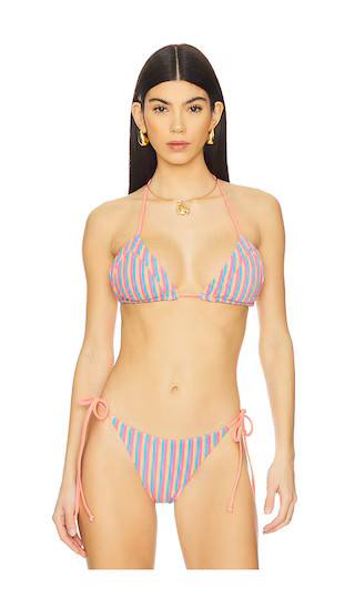 Julie Bikini Top in Petal Stripes | Revolve Clothing (Global)