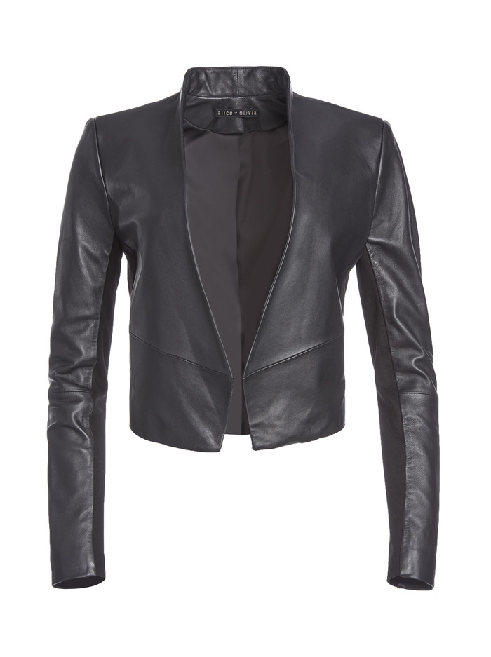 NEW HARVEY LEATHER JACKET | Alice + Olivia