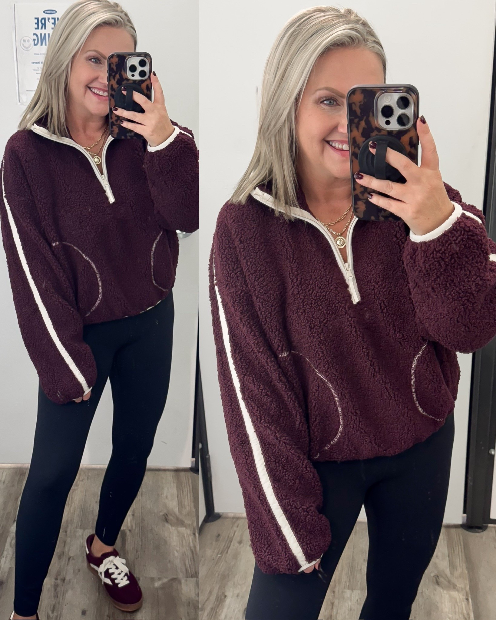 Cozy day OOTD 

Sherpa quarter zip Leggings outfit 

#LTKActive #LTKStyleTip #LTKFindsUnder50