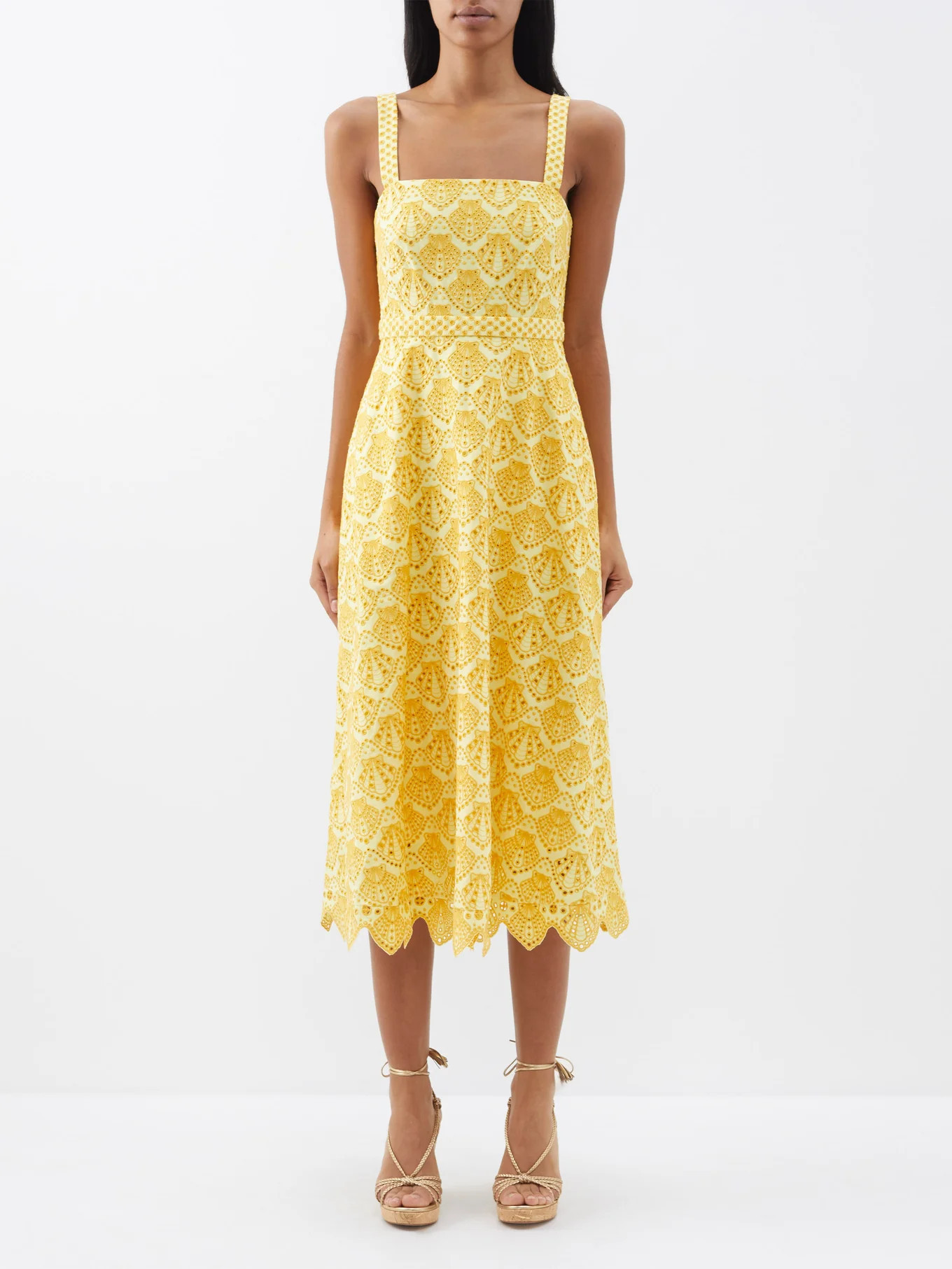 Aubrey broderie-anglaise cotton midi dress | Matches (US)