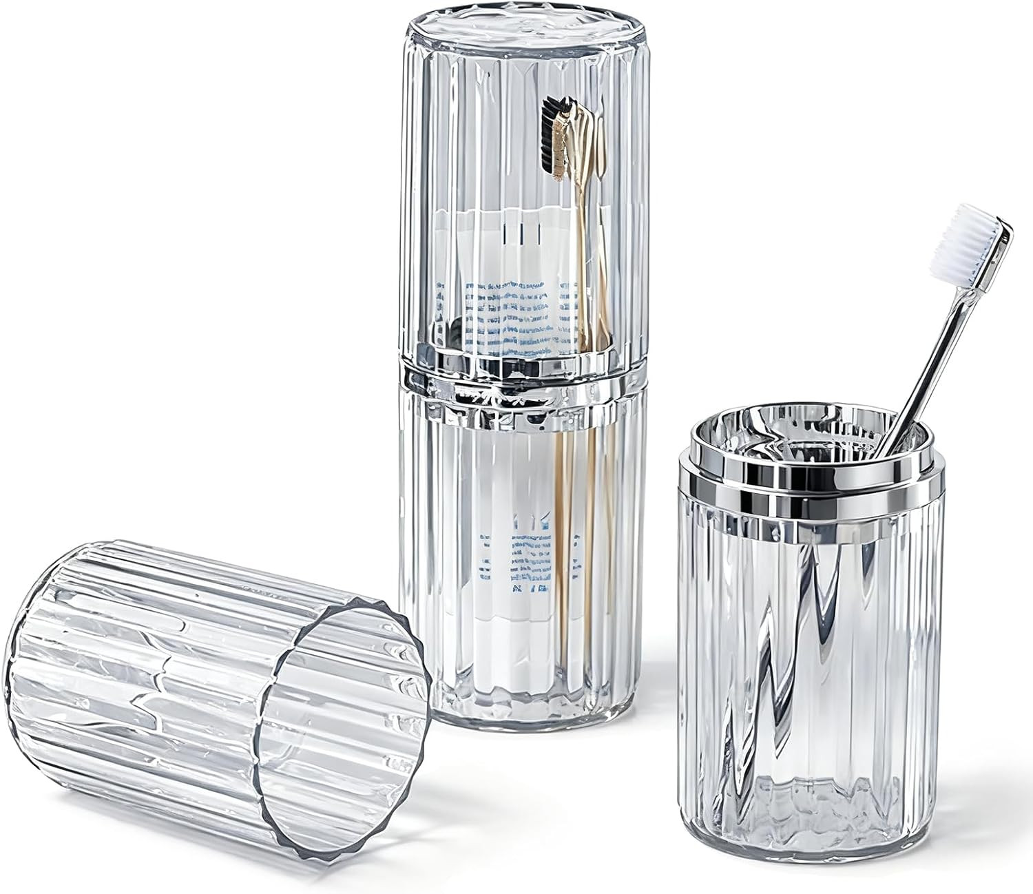 Large Toothbrush Travel Case 2 in 1 Toothbrush Holder and Rinse Cup | Amazon (US)