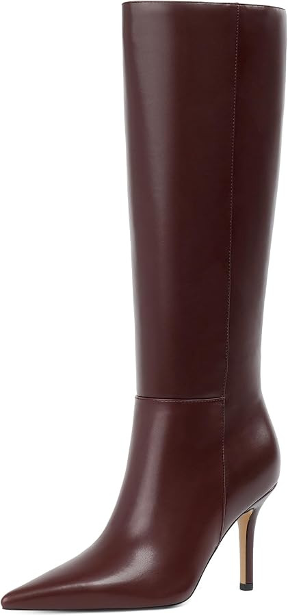 Easyfox Womens Knee High Boots Stiletto Heel Pointed Toe Tall Long Boots | Amazon (US)