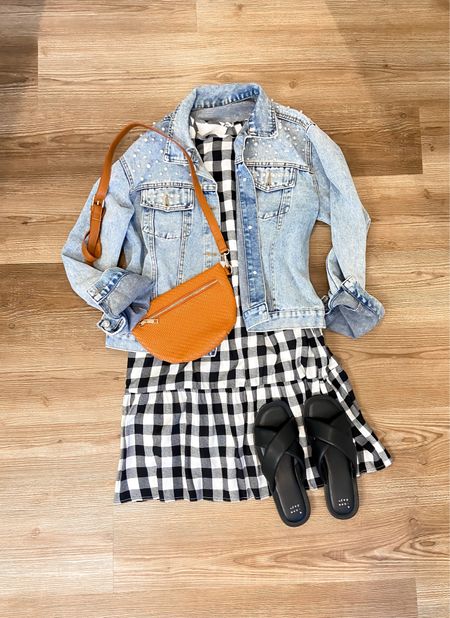 Cute plaid dress perfect for the 4th of July!! This denim jacket is lightweight, I sized up 1 for a relaxed fit 

#LTKfindsunder100 #LTKstyletip