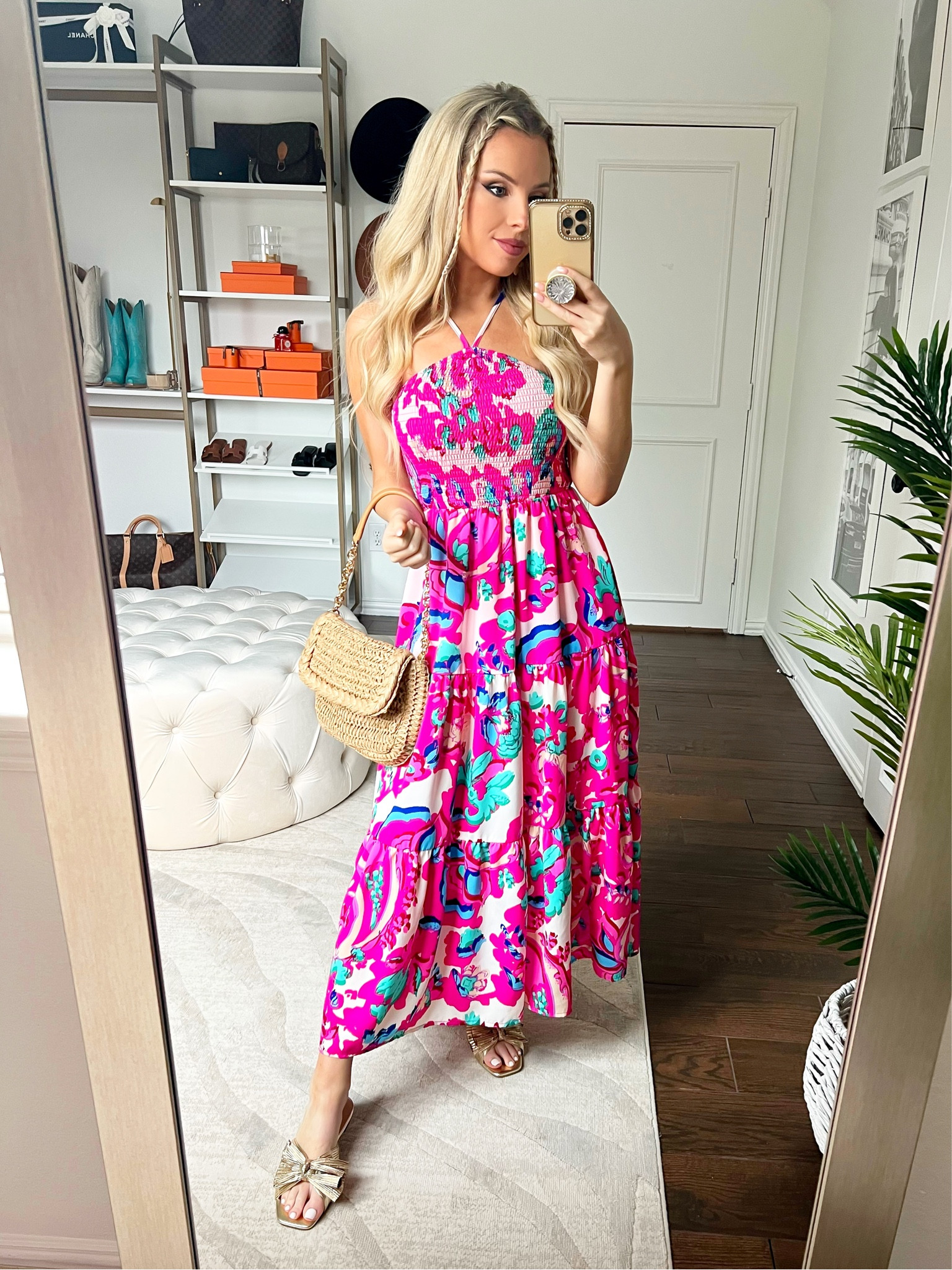MACY15 for 15% off! Vacation style. Beach vacation. Tropical dress. Beach dress. Halter dress. Pink dress. Maxi dress. Avara. Resort style 

#LTKstyletip #LTKSeasonal
