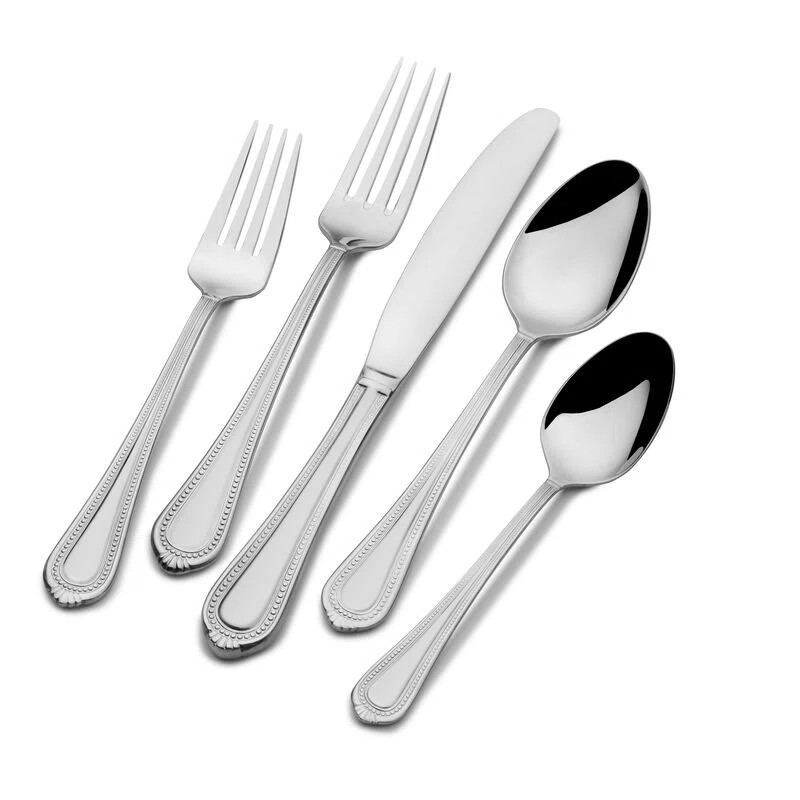 Mikasa Regent Bead 65-Piece 18/10 Stainless Steel Flatware Set, Service for 12 | Wayfair North America