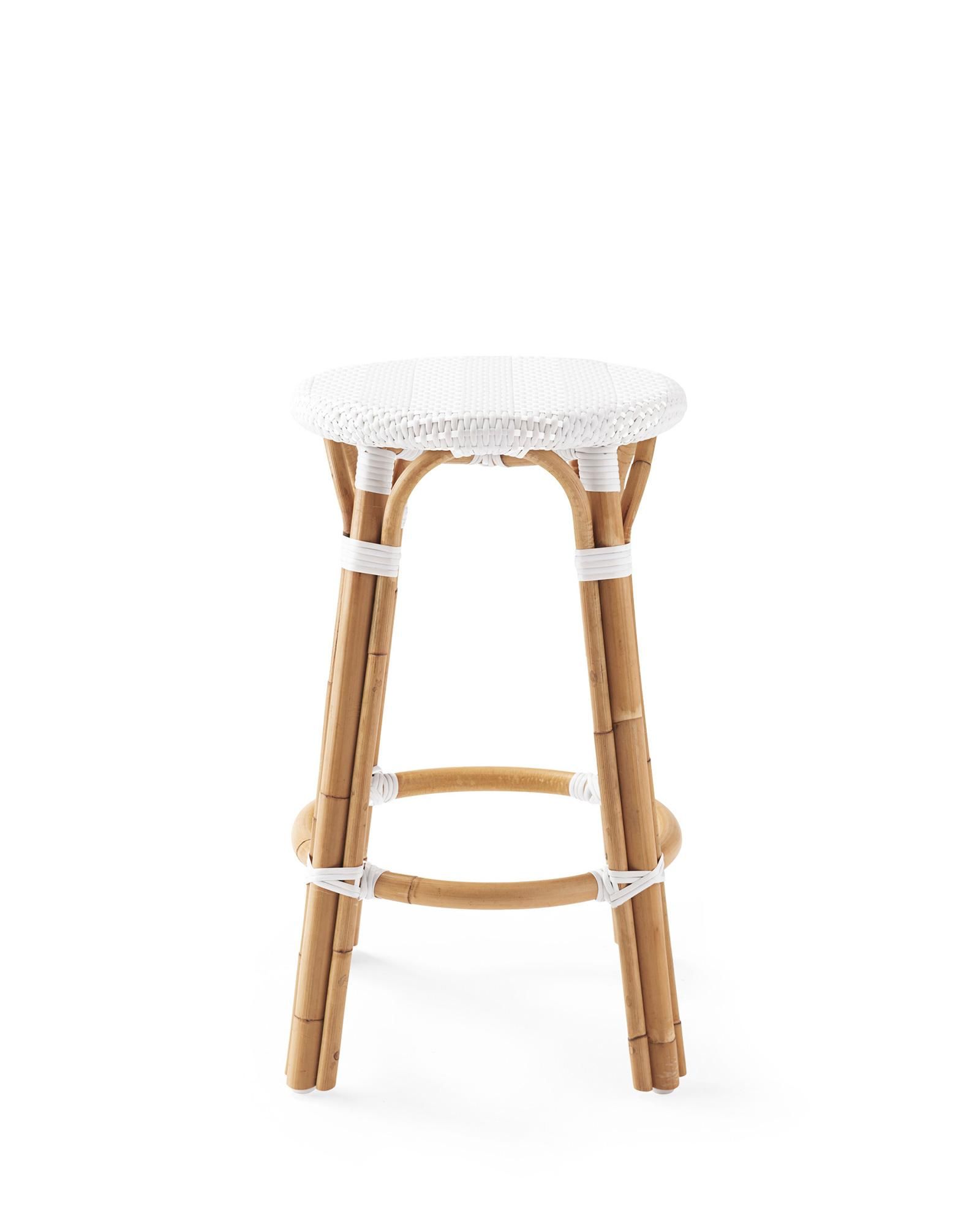 Riviera Rattan Backless Counter Stool | Serena and Lily