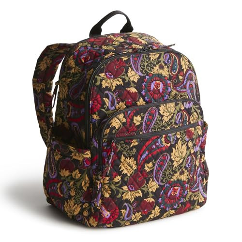Vera Bradley Women's Premium Cotton Bancroft Backpack, Midnight Garden Paisley, One Size | Amazon (US)