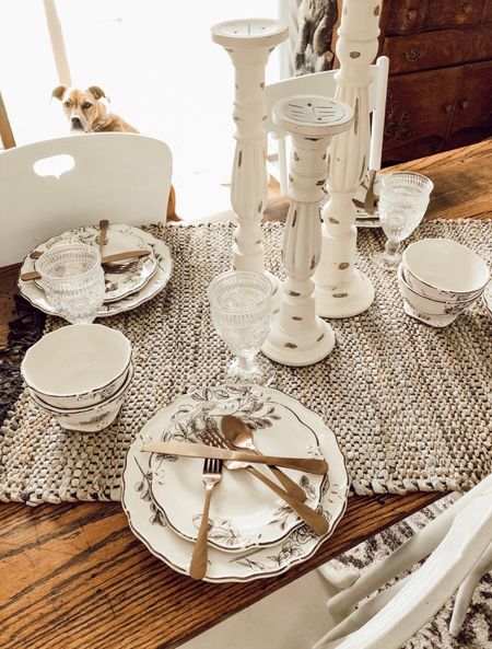 Vintage Table Decor ✨ 

Home decor, vintage home, vintage decor, table setting, dishes, plates, silverware, candlesticks, Deb and Danelle

#LTKhome #LTKSeasonal #LTKsalealert
