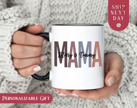 Personalized Mama Coffee Mug for Mom Birthday Gift add Names | Etsy | Etsy (US)