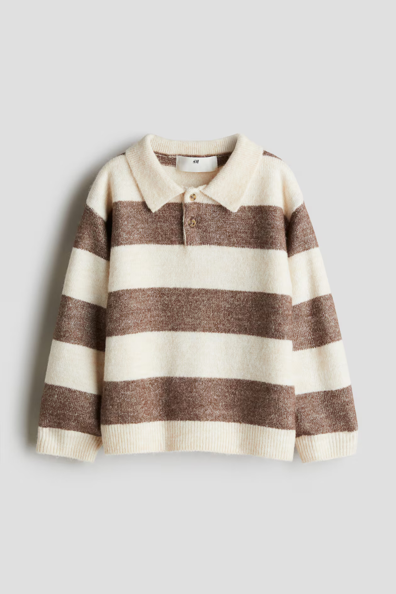 Polo Sweater - Beige/brown striped - Kids | H&M US | H&M (US + CA)