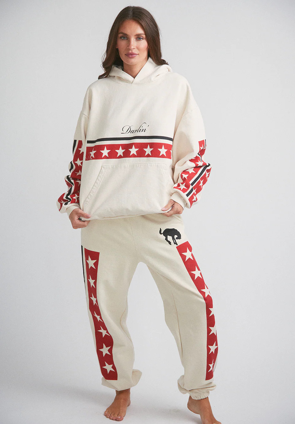 Spangled Hoodie - Creme | Darlin'
